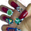 Thumbnail: Red Glossy Press-On Nails with Billiards & Bar Scene Charms