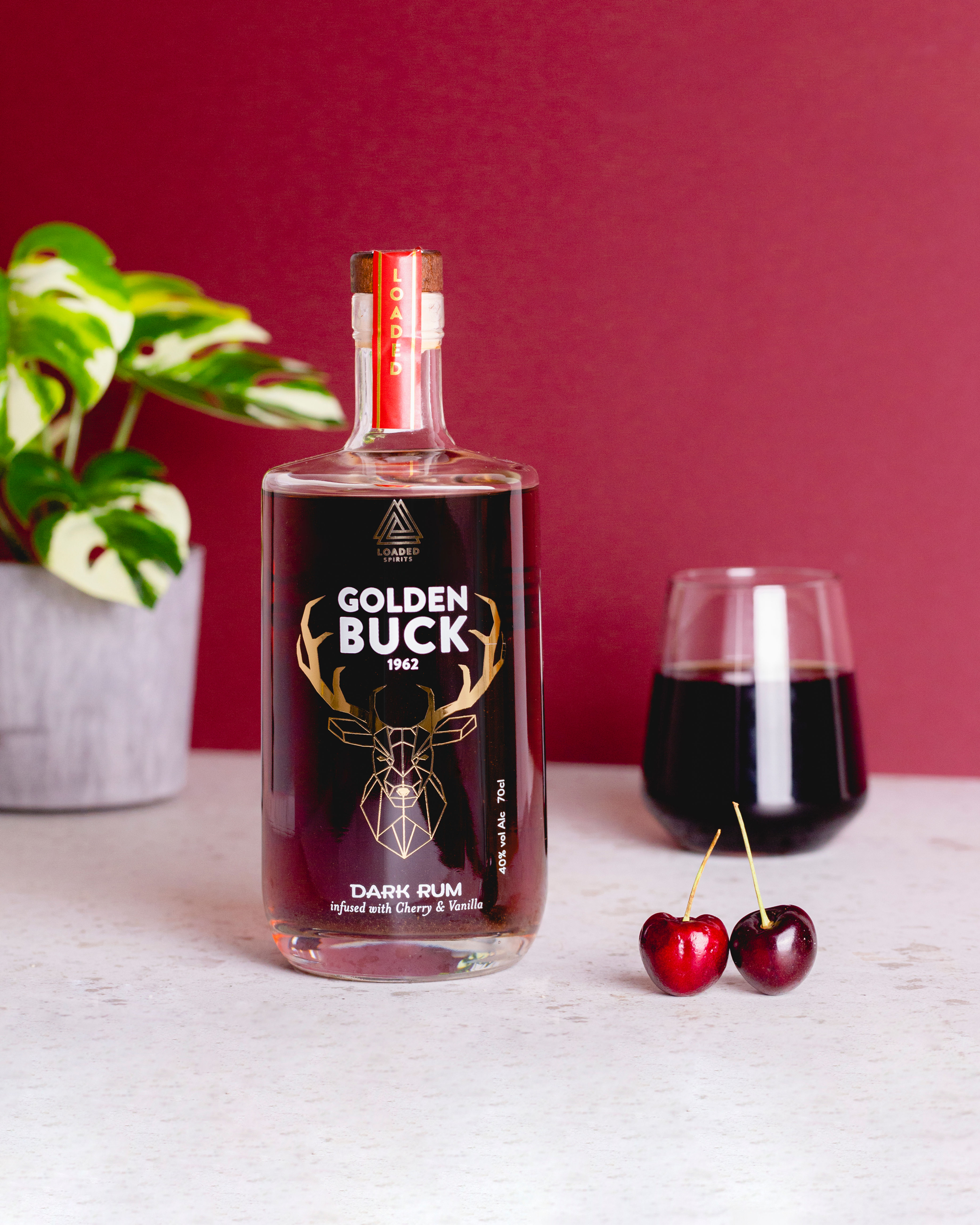 70cl Golden Buck Rum Cherry and Vanilla