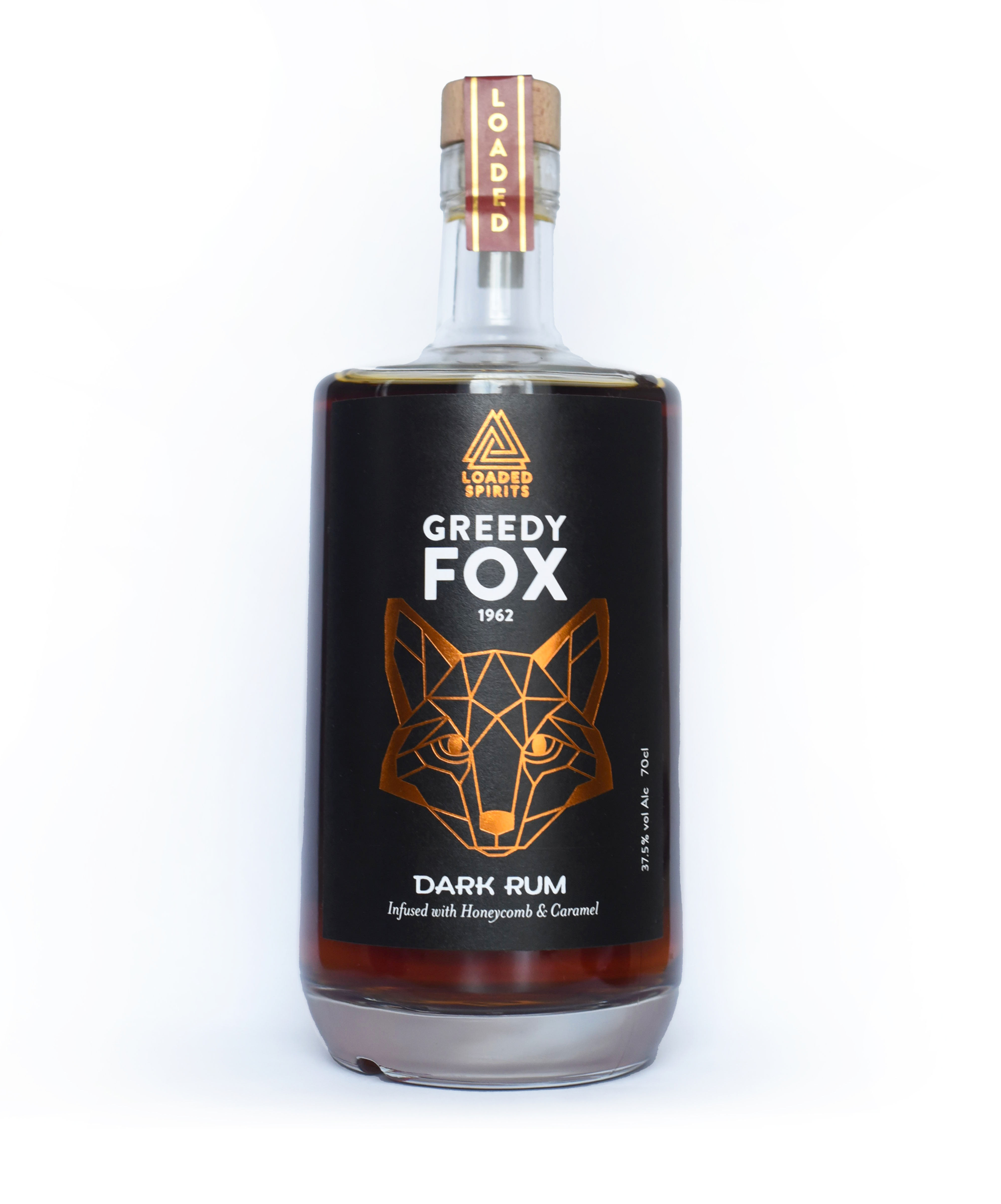 70cl Greedy Fox Rum Honeycomb and Caramel