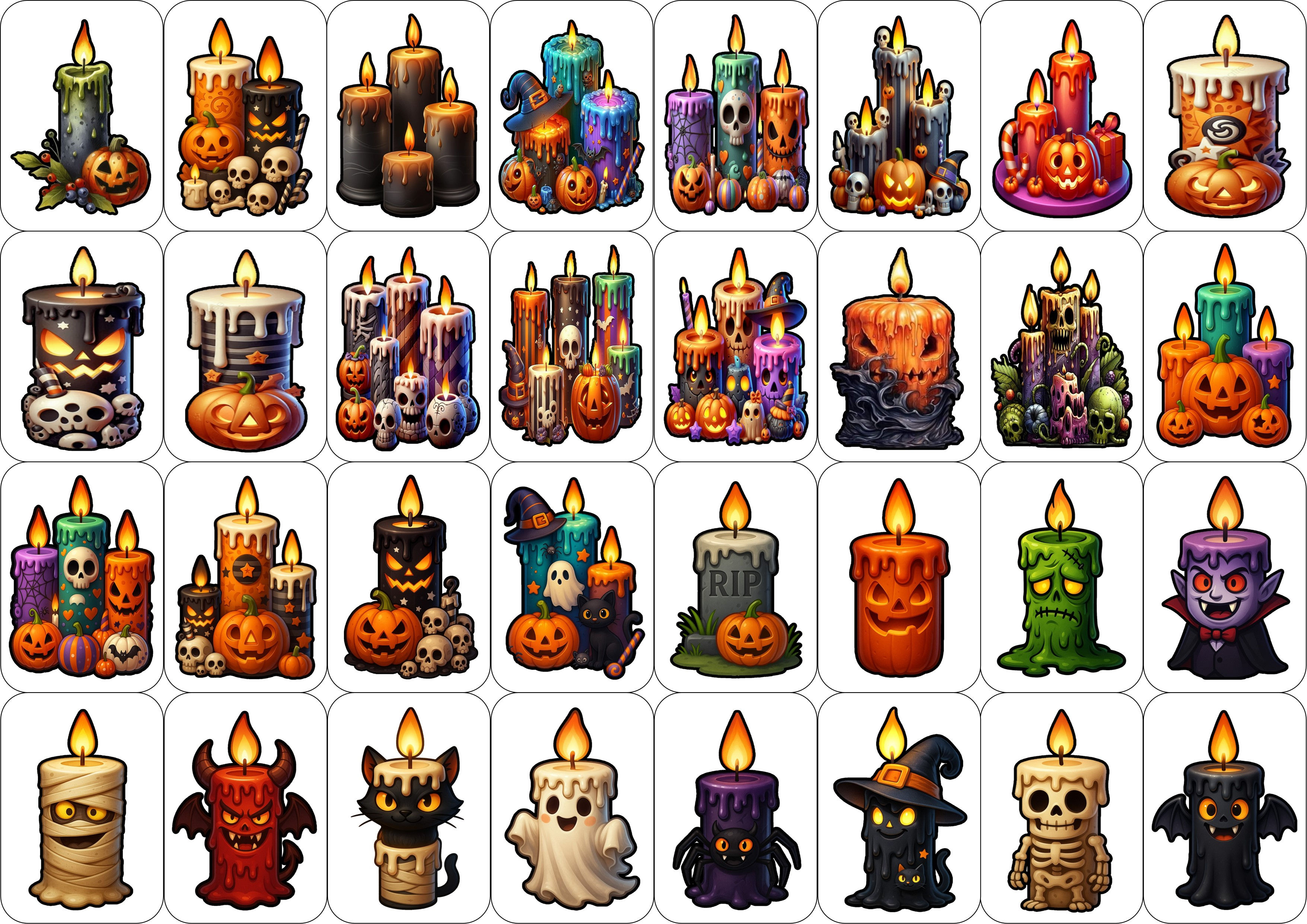 Pegatina Halloween Vela