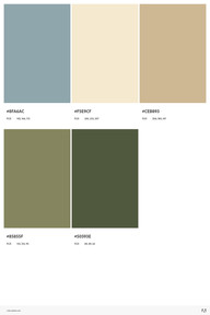 Subtle americana colors, olive green, forest green, tan, beige, and light blue.