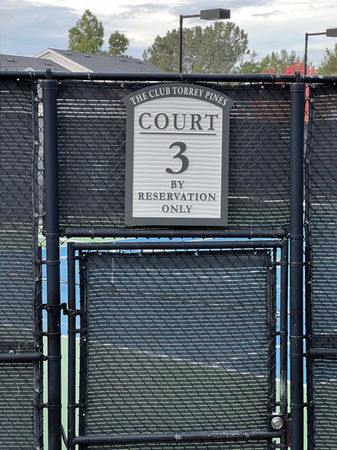 Tennis court signage made from routed HDU signage