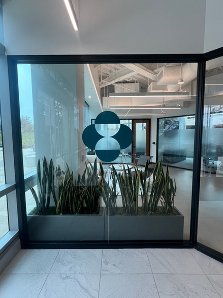 Entry with logo installed on the wall