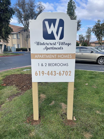 property post and panel sign to showcase their amenities