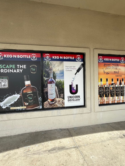 custom designed and printed window decals for liquor store
