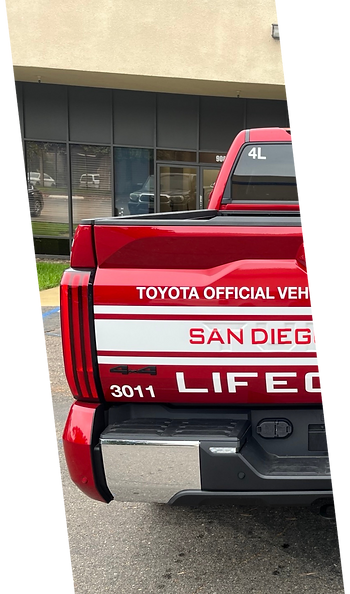 lifeguard truck decals for the city of san diego. made from white vinyl