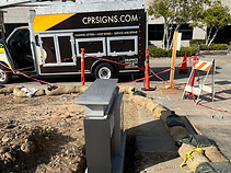 installing a monument sign in dirt