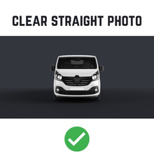 Clear straight head on photo of a vehicle that is going to be wrapped.