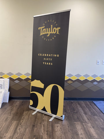 custom made pop-up banner made in el cajon for taylor guitar