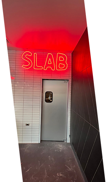 red neon led rope light in a restaurant
