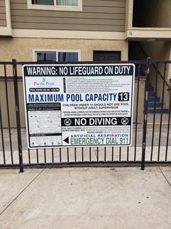 pool rules sign - with cpr information