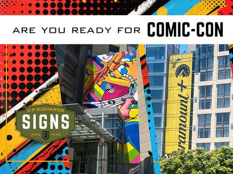 c.p. richards installing vinyl wraps to exteriors of hotels downtown san diego for comic-con