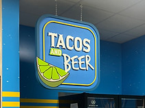 wall wrap and handing hdu sign made for sign package for stadium
