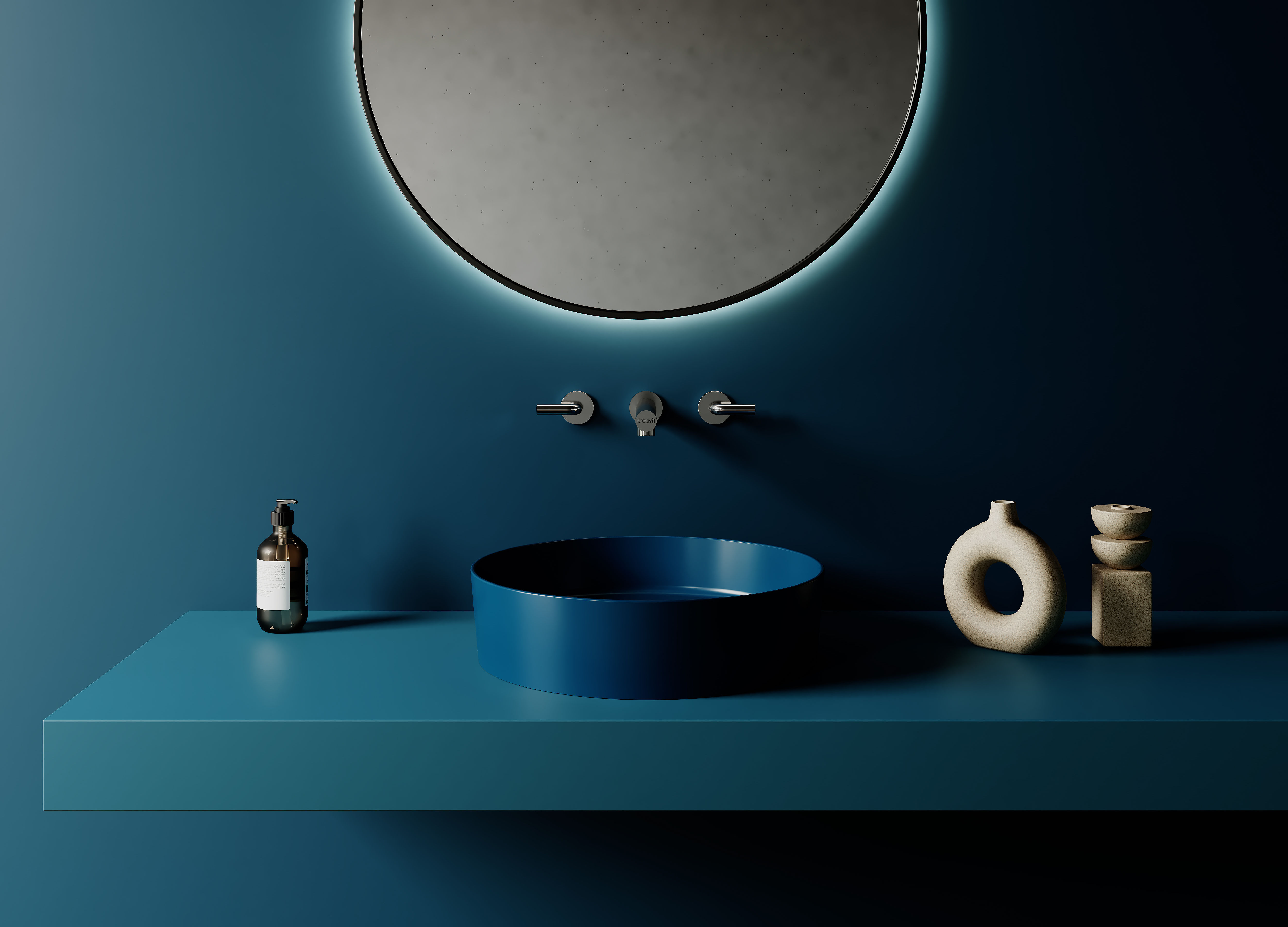 Loop Round Bowl Washbasin Ø45 cm Mint