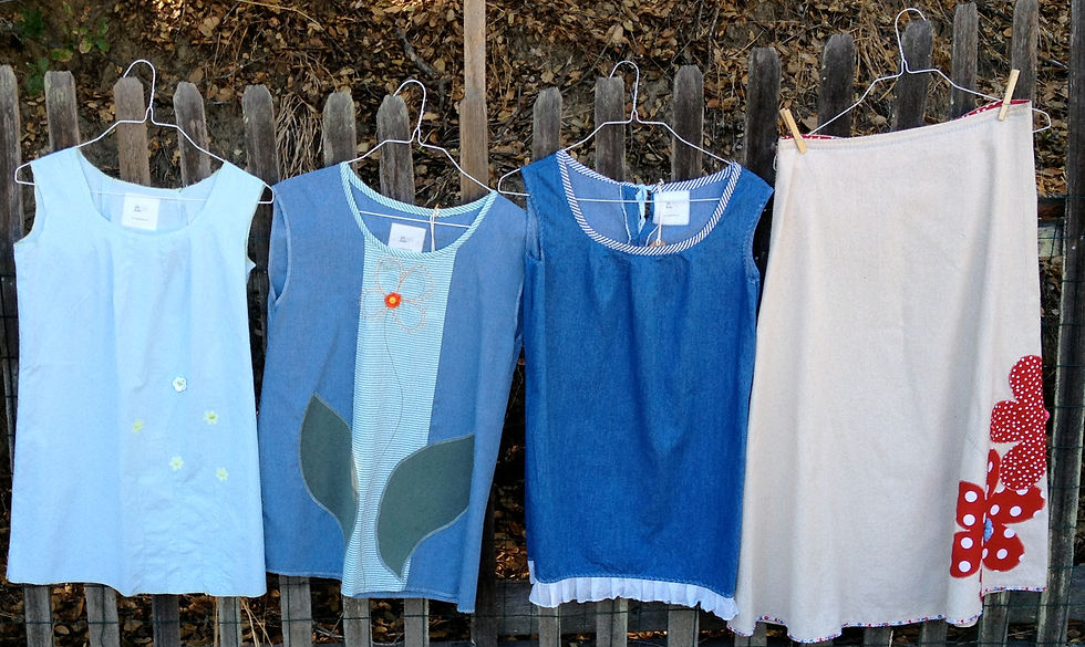 tunics and skirt
