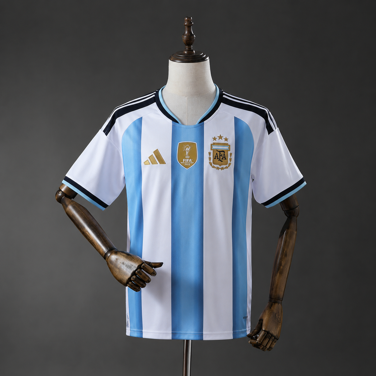 Camisa Seleção Argentina I 26 - Torcedor Adidas masculino - Listrada azul e bran