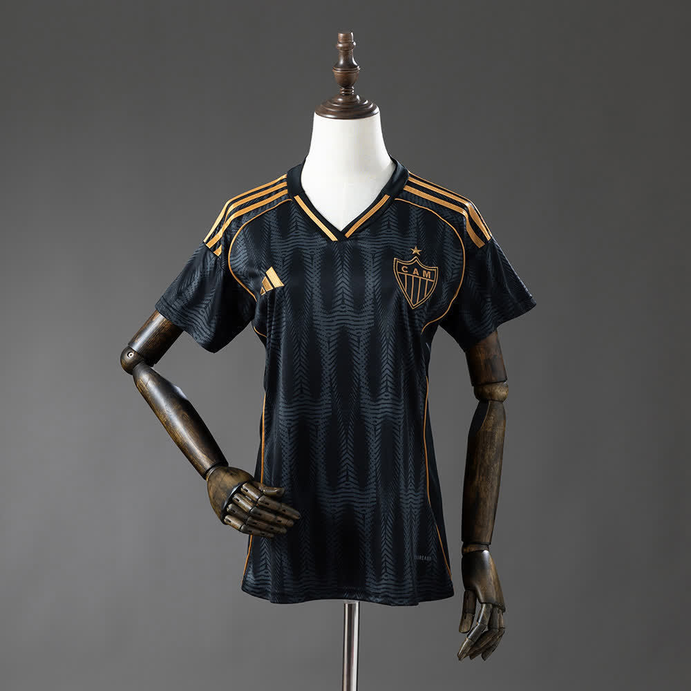 Camisa Atlético MG III 25/26 - Torcedor Adidas feminina - Preta com dourado