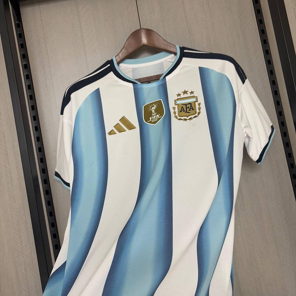 Miniatura: Camisa Seleção Argentina I 26 - Torcedor Adidas masculino - Listrada azul e bran