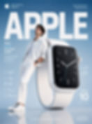 Publicité Apple Watch Series 10 avec un homme en blanc.