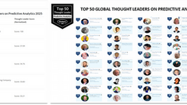 Top 3 in the global Predictive Analytics Thought Leaders list in 2025