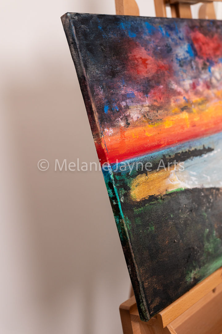 Thumbnail: "Woolacombe Sunset” Original Acrylic Painting on Canvas