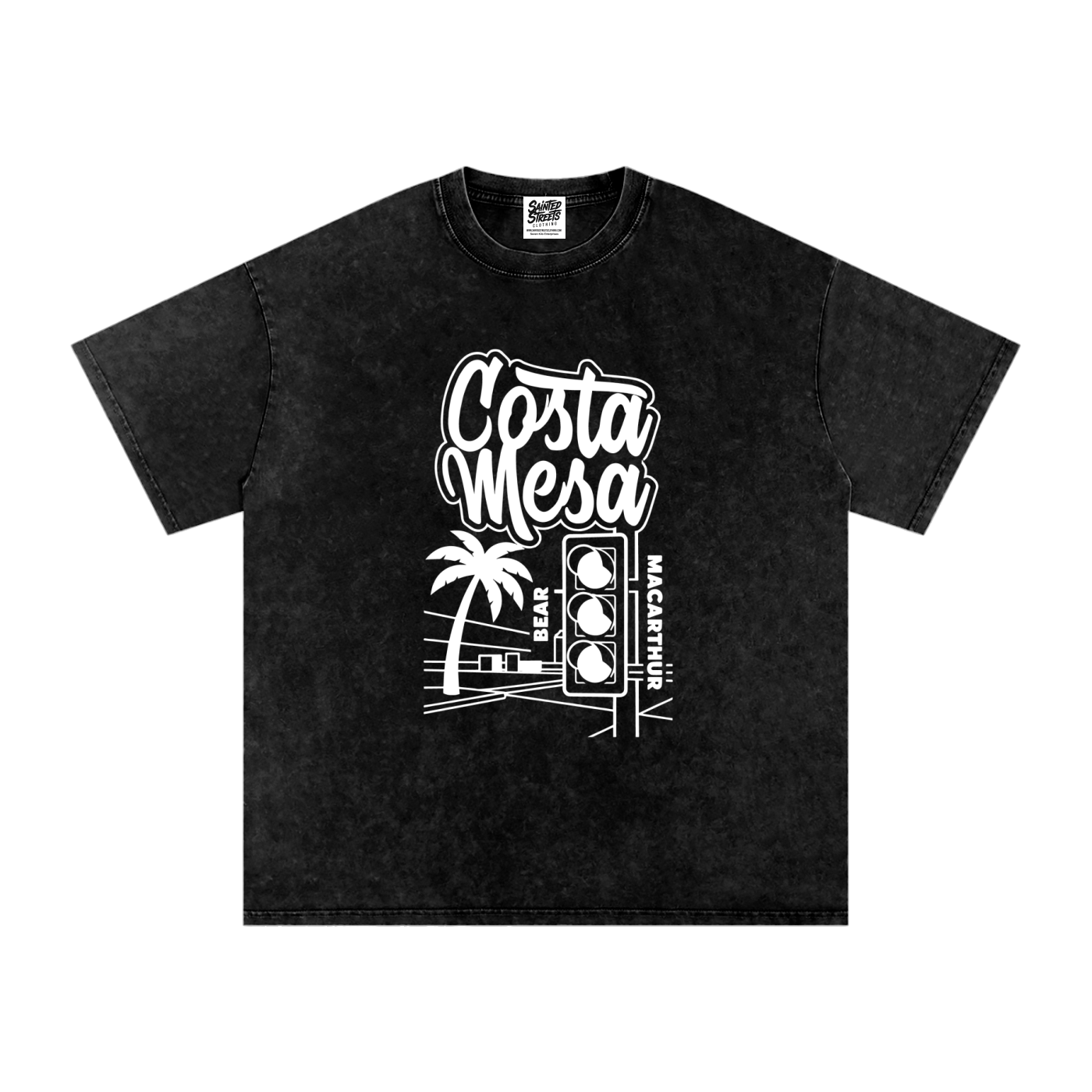 Costa Mesa CA Snow Washed Oversized Cotton T-Shirt