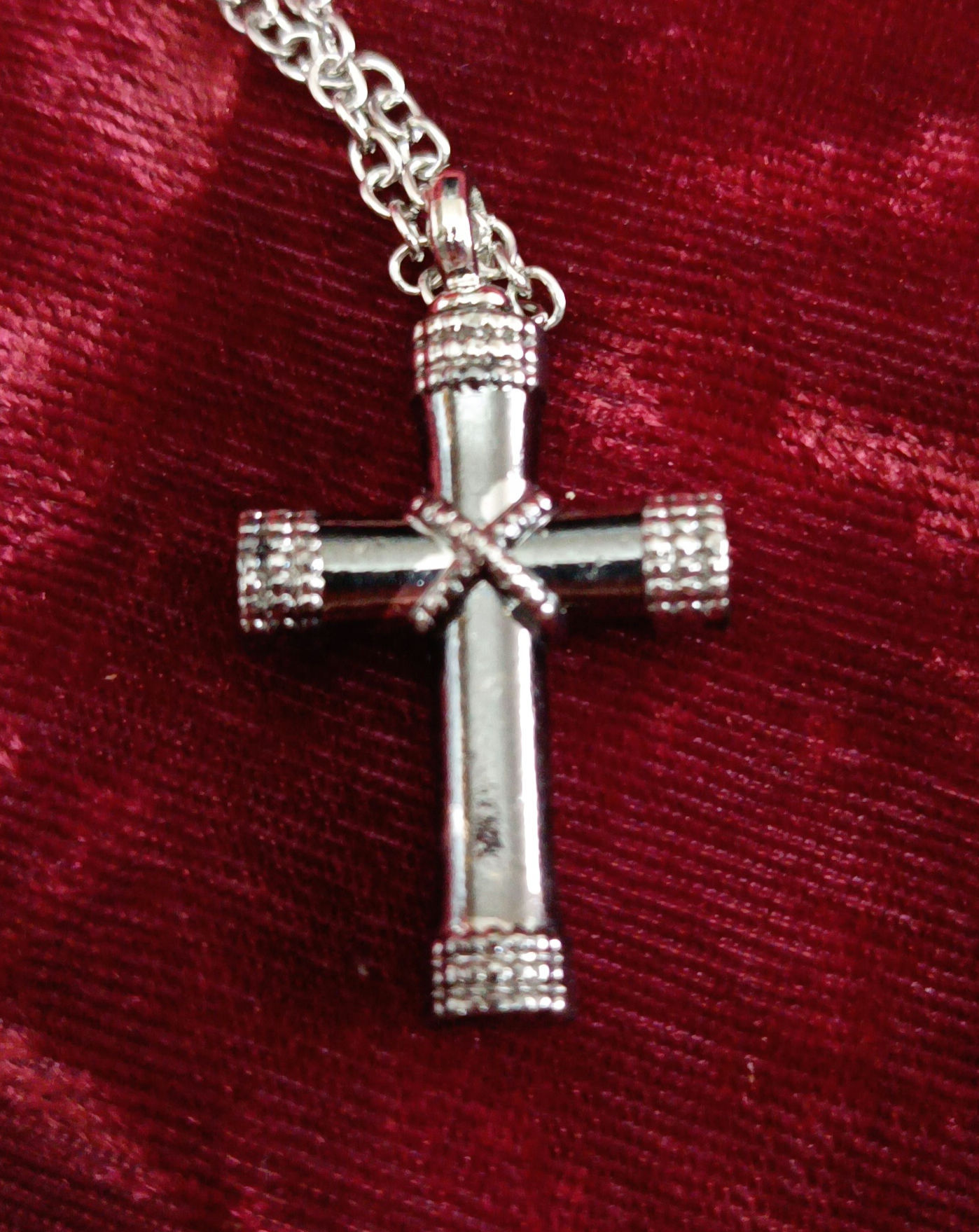 Zinc Alloy1pc Cross Pendant Urn Necklace, Memorial Ash
