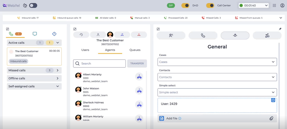 Функціонал переведення дзвінка на іншого оператора в контакт-центрі