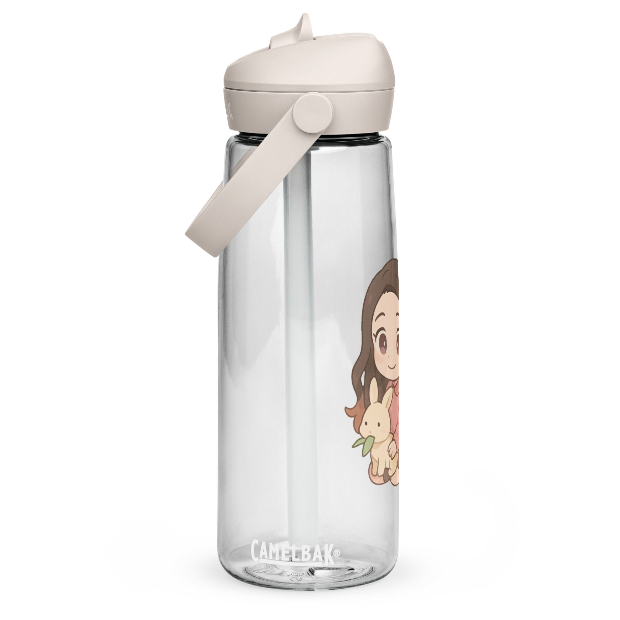 Flip straw water bottle