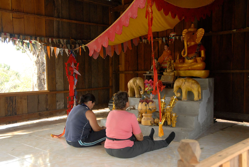 Liz, Phoebe at the Ganesh temple after party.