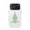 Thumbnail: Pinstriped Black & Green - White Tough Phone Case