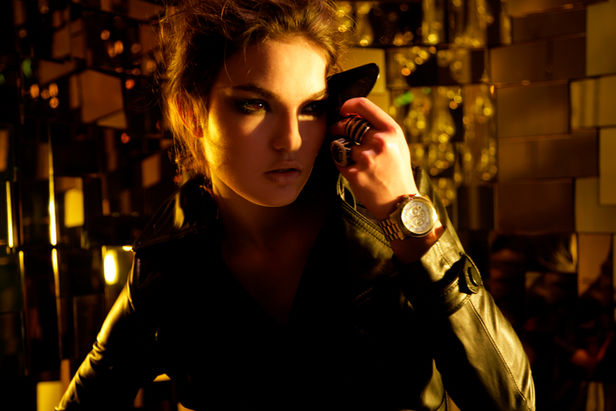 fashion photo of girl showing watch