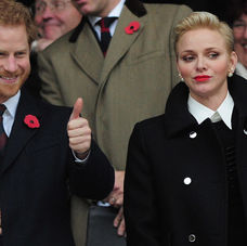 Hair Makeup & Style by Valerie B. for HSH Princess Charlene at Rugby Match with HRH Prince Harry, Twickenham