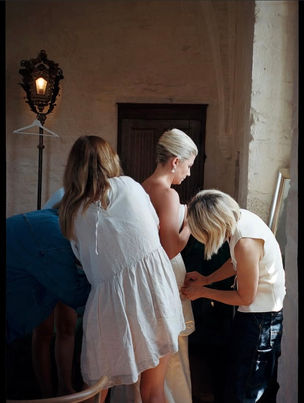 Elegant bridal hair and makeup for a luxury destination wedding at a Bordeaux Chateau – Bespoke wedding beauty services by Valerie B.