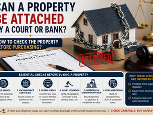 CAN A PROPERTY BE ATTACHED BY A COURT OR BANK? HOW TO CHECK THE PROPERTY BEFORE PURCHASING?