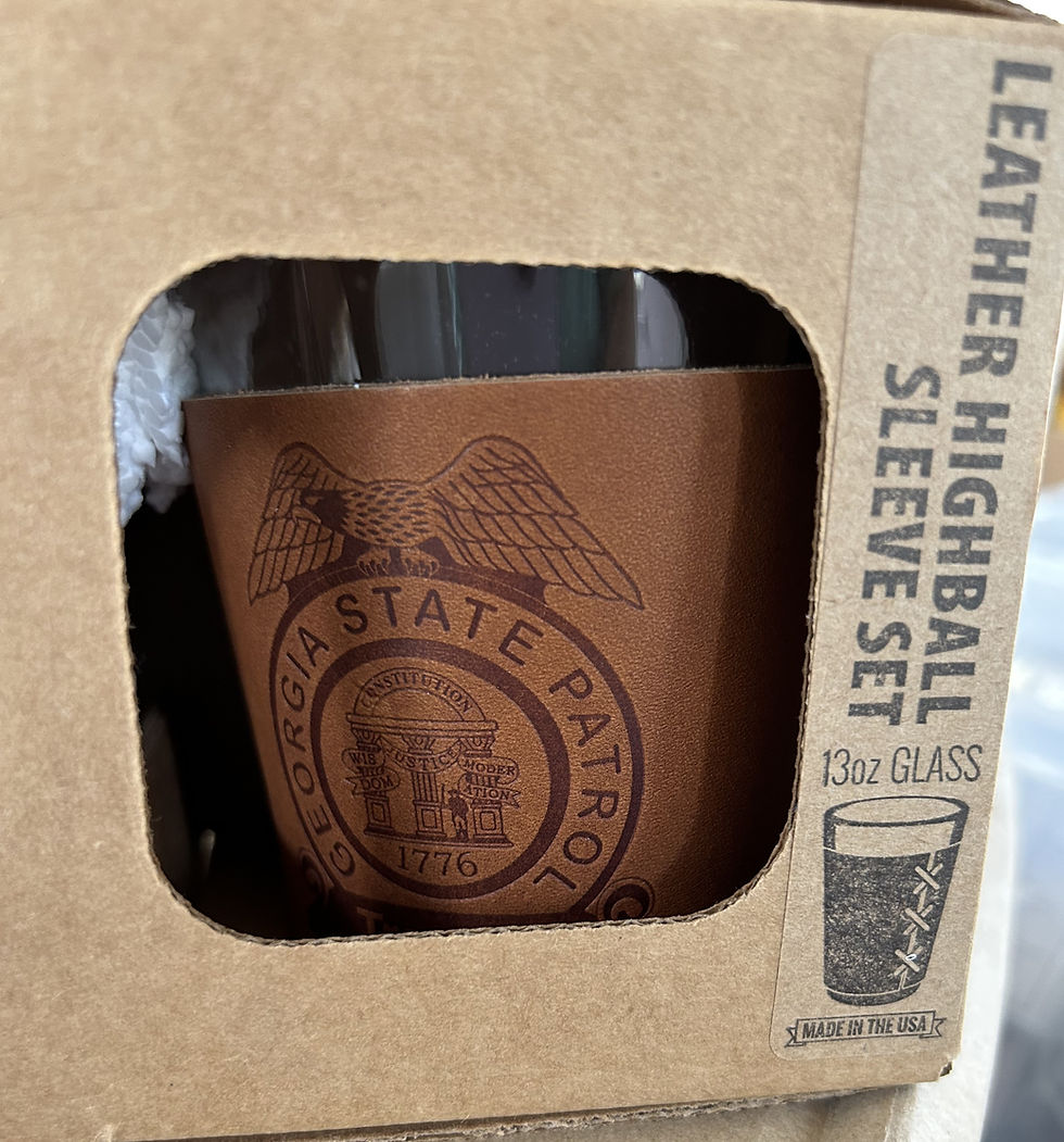 Thumbnail: Leather Wrapped High Ball Glasses (Pair)