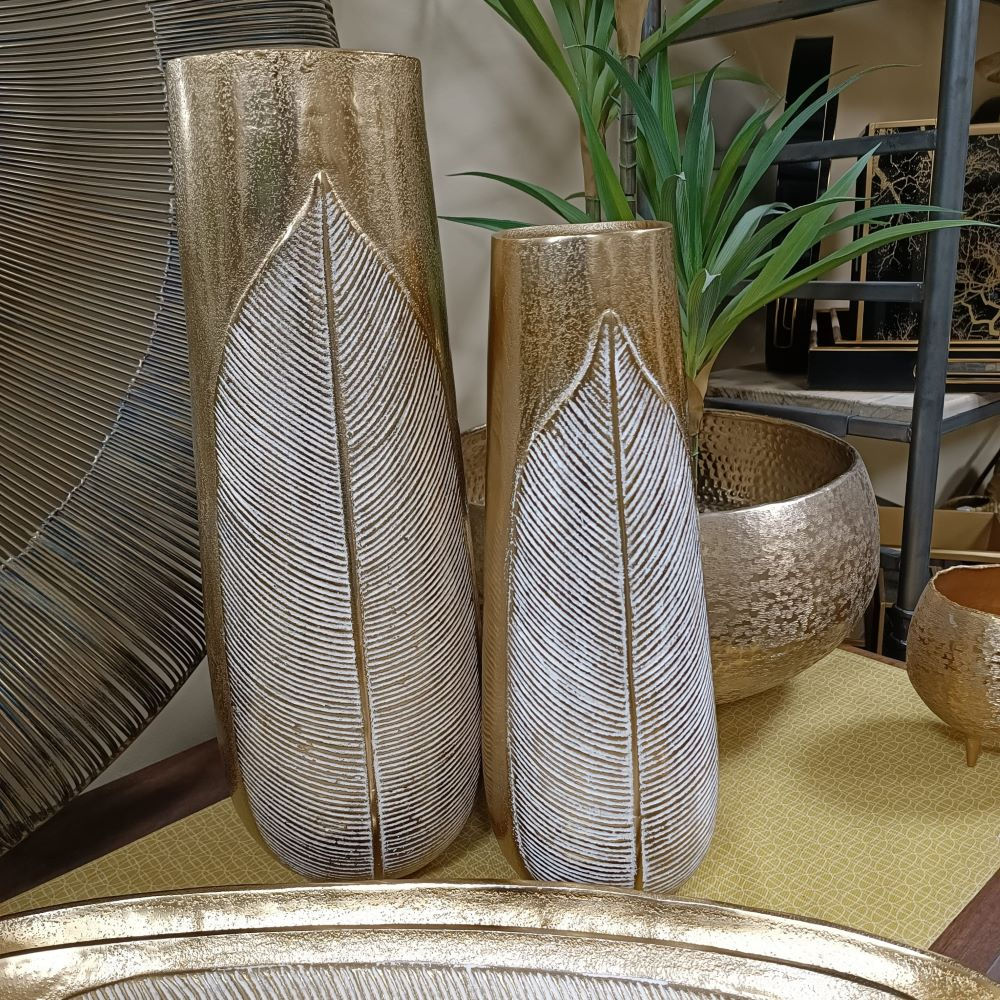 52152/3 אגרטל גבוה עיטור עלה