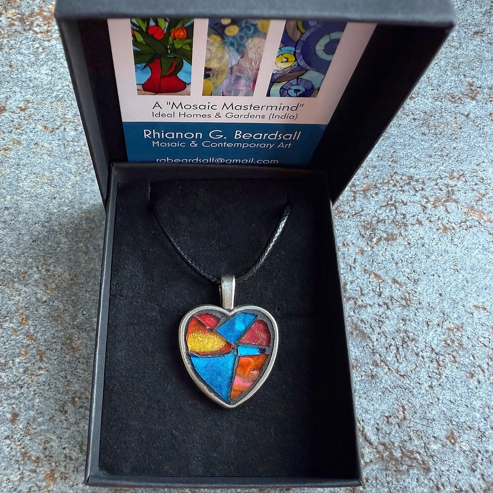 Thumbnail: Small Heart 'Every Piece of Me'  Mosaic Pendant, Wearable Art