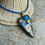 Thumbnail: Sweet Pea Long Heart Mosaic Pendant, Corded Necklace