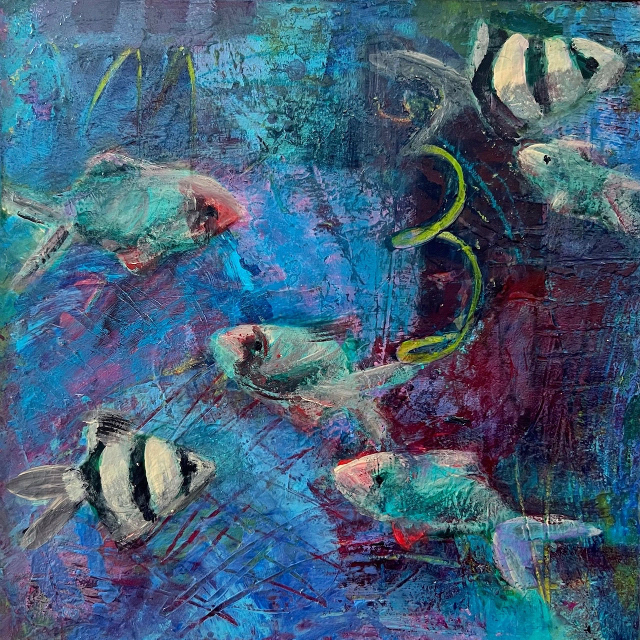 'Living Together is an Art', Original Painting, Acrylic on Board