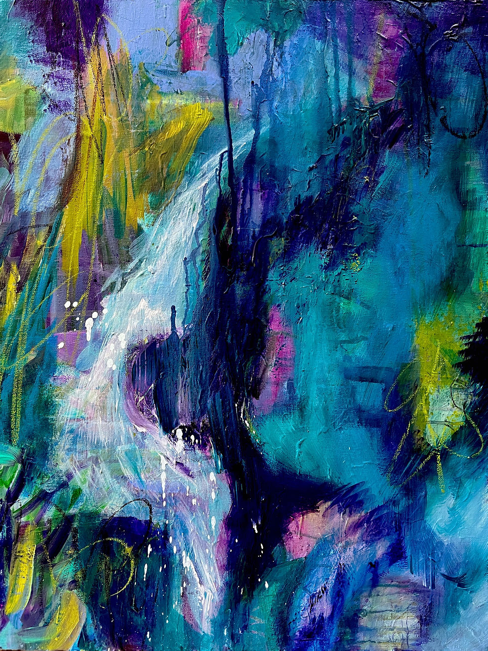 Thumbnail: 'Jade Emerald Forest', Original Painting, Acrylic on Box Canvas