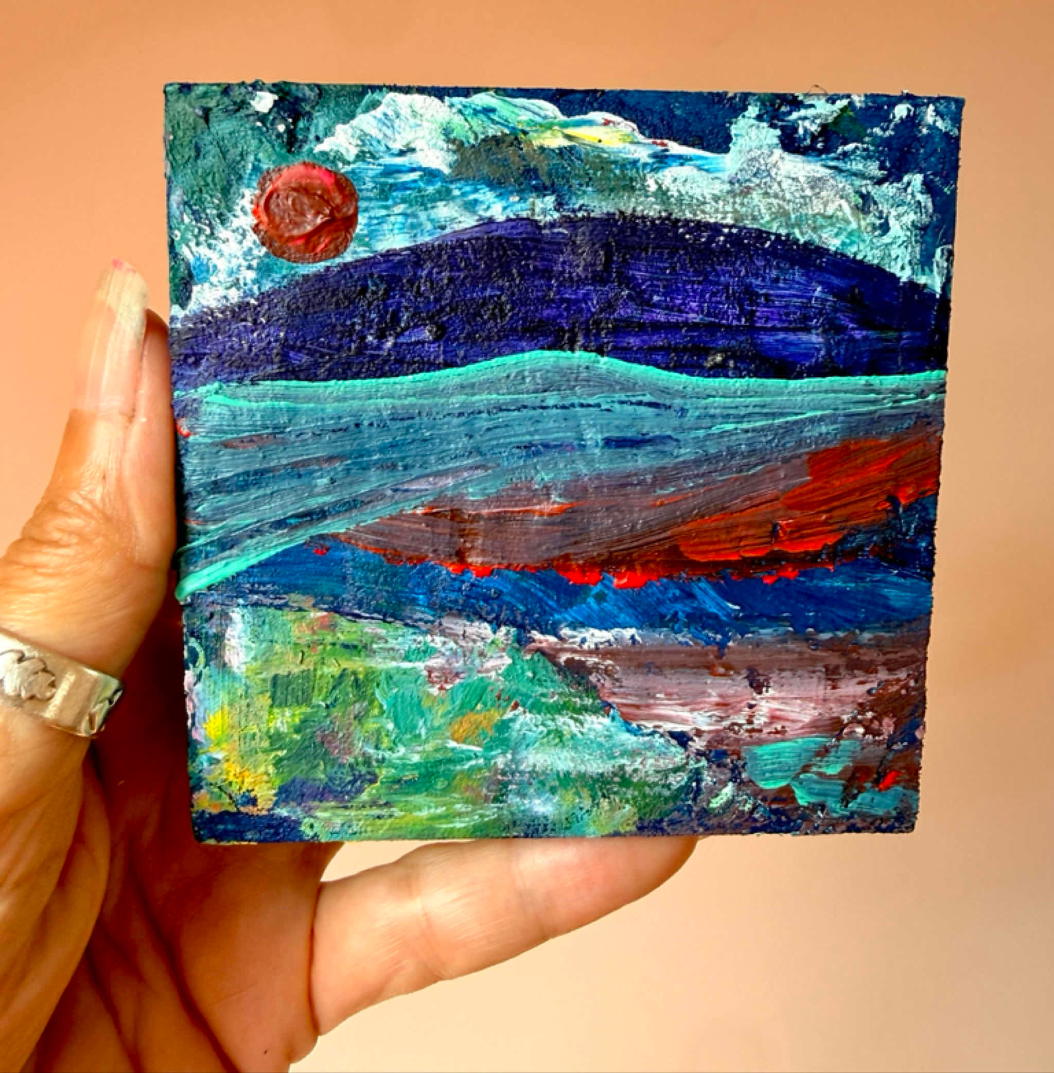 Shifting Time, Original Painting, Mixed Media on Board