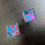 Thumbnail: Blue and Pink Contemporary Square, Wearable Art, Mosaic Cufflinks