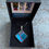 Thumbnail: Turquoise Square Mosaic Pendant, Unique, Corded Necklace