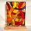Thumbnail: Red Orange and Yellow, Stained Glass Mosaic Panel with Stand