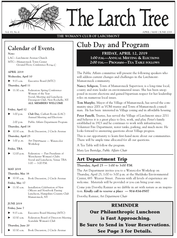 Womensclub April May June
