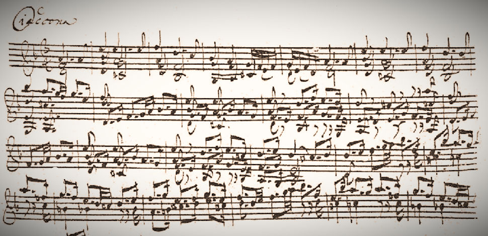 Fac-simile do autografo de Bach da Chacona BWV 1004.