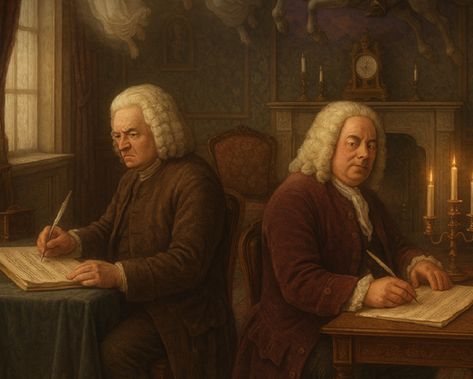 Bach e Händel compondo