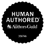 Human authored sticker w a licensed number from the author's guild
