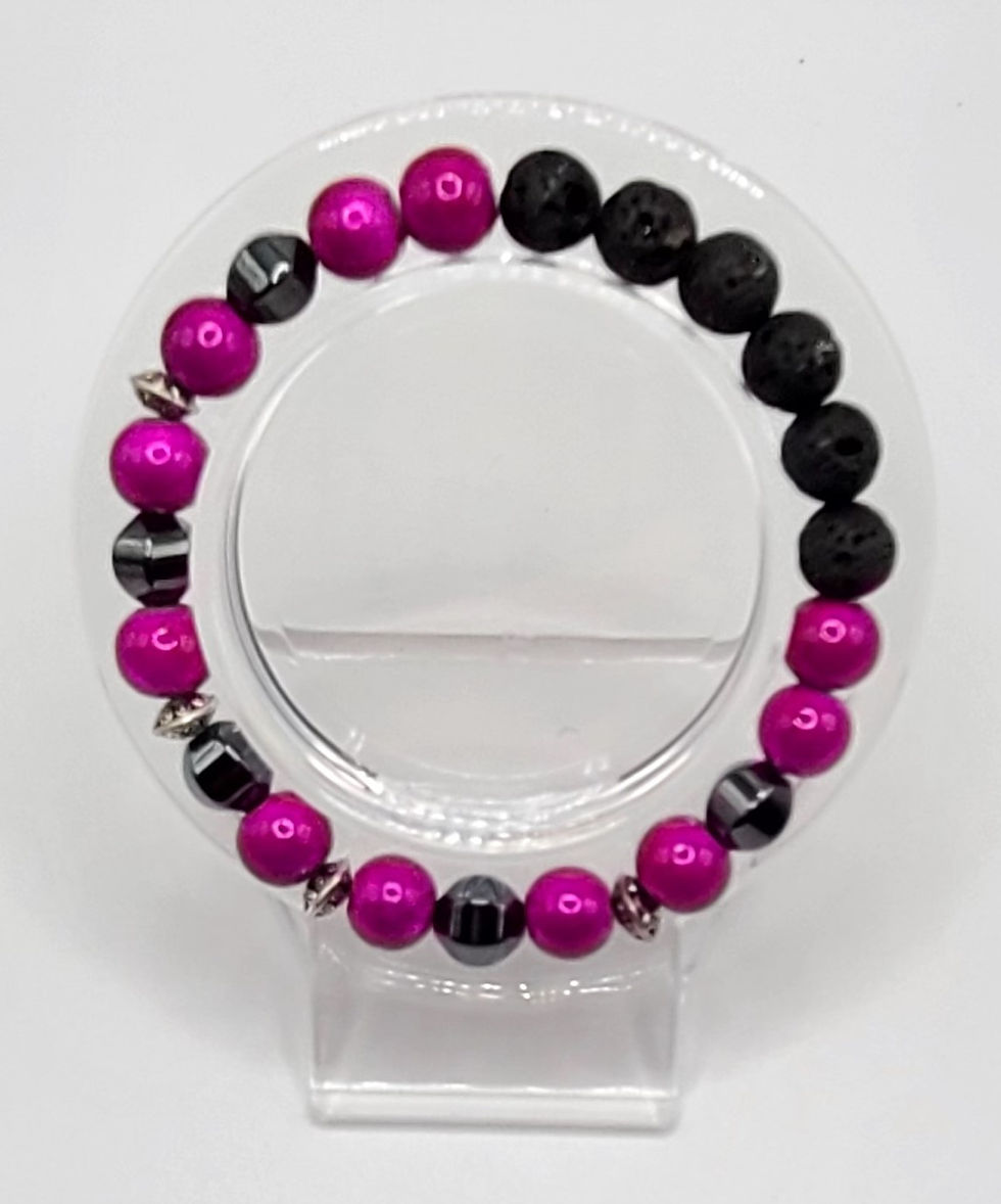 Thumbnail:  Fuschia Wonder bead lava bracelet
